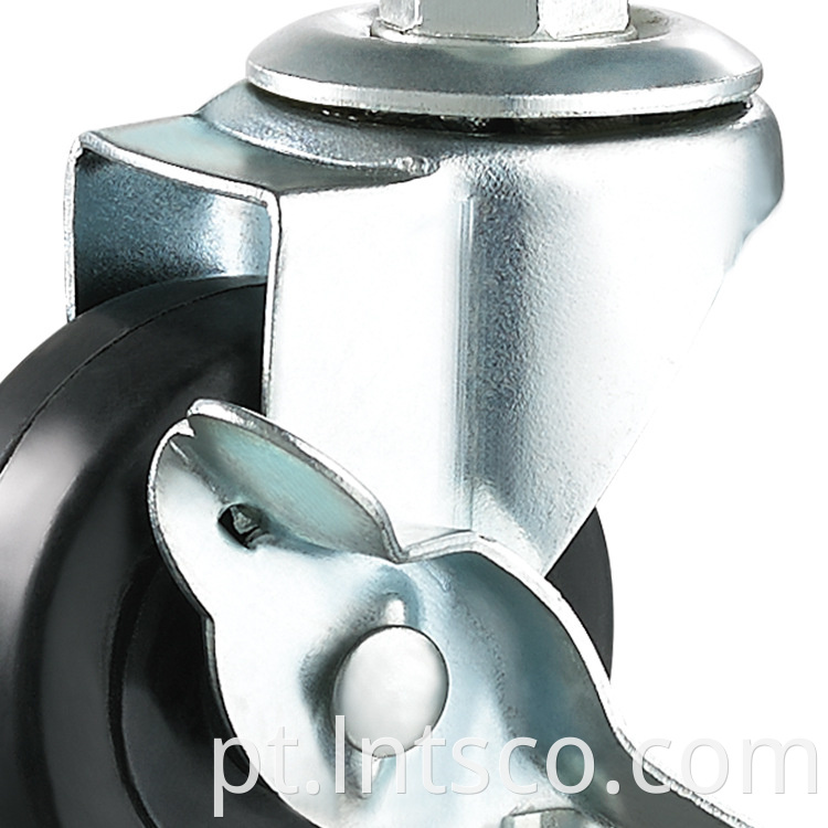 Light Duty Side Brake Rubber Threaded Stem Casters